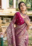 Dusty Rose Gadwal Silk Saree with Elegant Embroidery and Handwork - 6203 - Anaara ethnic