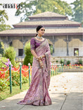 Elegant Gadwal Silk Saree in Oriental Pink with Embroidery and Handwork - 6201