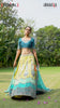 Beautiful Traditional Designer Elegant Lemon Firozi Pista Embroidery Work Cut Work Silk Lehenga - 6810