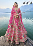 Rani Silk Bridal Wedding Lehenga Set with Heavy Net Dupatta - AA137