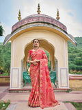 Pink Designer Traditional Pure Dola Viscose Rangkat Saree Gota Pati With Hand Work - 5510