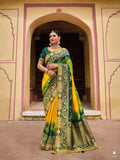Yellow Green Designer Traditional Pure Dola Viscose Rangkat Saree Gota Pati With Hand Work - 5514 - Anaara ethnic