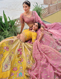 Onine Beautiful Traditional Designer Elegant Embroidery Work Cut Work Silk Lehenga - 7106