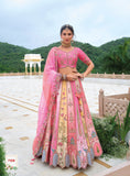Multi Color Beautiful Traditional Designer Elegant Embroidery Work Cut Work Silk Lehenga - 7109