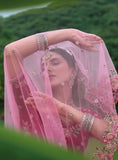 Pink Beautiful Traditional Designer Elegant Embroidery Work Cut Work Silk Lehenga - 7110