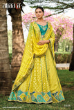 Beautiful Traditional Designer Elegant Lemon Embroidery Work Cut Work Orgenza Lehenga - 6808