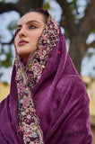 Lavender Organza Embroidery Handwork, C-Pallu Saree with Magenta Silk Blouse - 6902