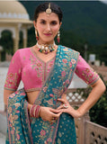 Traditional Grey Pure Dola Viscose Saree with C-Pallu Embroidery, Patchwork, Cut Work Detailing - 7307