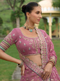 Multi Color Beautiful Traditional Designer Elegant Embroidery Work Cut Work Silk Lehenga - 7403