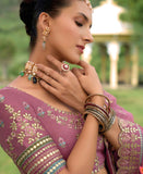 Multi Color Beautiful Traditional Designer Elegant Embroidery Work Cut Work Silk Lehenga - 7403