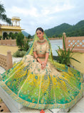 Beautiful Traditional Designer Elegant Shaded Embroidery Work Cut Work Pure Zari Tisue Lehenga - 7412
