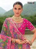 Beautiful Traditional Designer Elegant Zari Tisue Shaded Embroidery Work Cut Work Lehenga - 7413
