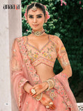 Coral Peach Ziraf Viscouse Embroidered Lehenga Set - 7915