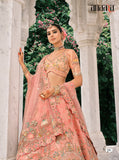 Coral Peach Ziraf Viscouse Embroidered Lehenga Set - 7915