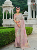Soft Lavender-Pink Pure Zari Tissue Saree – Handcrafted Elegance - 8107