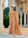 Orange Pure Zari Tissue Saree – Traditional Handcrafted Beauty - 8108