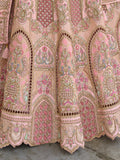 Peach Raw Silk Bridal Wedding Lehenga Set with Heavy Orgenza Dupatta - AA139