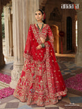 Red silk lehenga choli for bride with sequins work - AA155