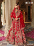 Red silk lehenga choli for bride with sequins work - AA155