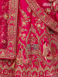 Magenta bridal silk lehenga choli with resham and sequins detailing - AA161