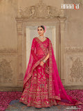 Magenta bridal silk lehenga choli with resham and sequins detailing - AA161