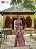 Dusty Rose Gadwal Silk Saree with Elegant Embroidery and Handwork - 6203