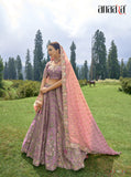 Elegant Onine Circular Lehenga Set in Pure Viscos with Organza Blouse and Peach Dupatta - 6503