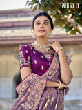 Faded Purple Gadwal Silk Saree
