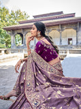 Magenta Silk Blouse Saree