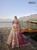Gold Silk Bridal Wedding Lehenga Set with Maroon Silk Blouse and Heavy Net Dupatta - AA135