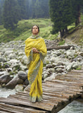 Lemon and Grey Traditional Saree