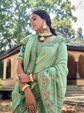 Elegant Embroidered Gadwal Silk Saree