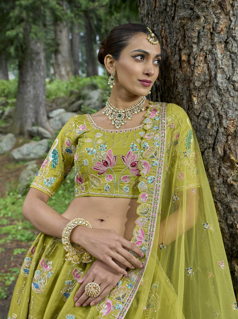 Lemon Tulle Lehenga Set