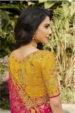 Yellow And Pink Half N Half Silk Saree With Embroidered Work 4408