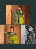 green dola silk saree