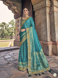 Morpich Designer Traditional 3d Dyeing Satin Saree Embroidered Heavy Blouse Work - 5308