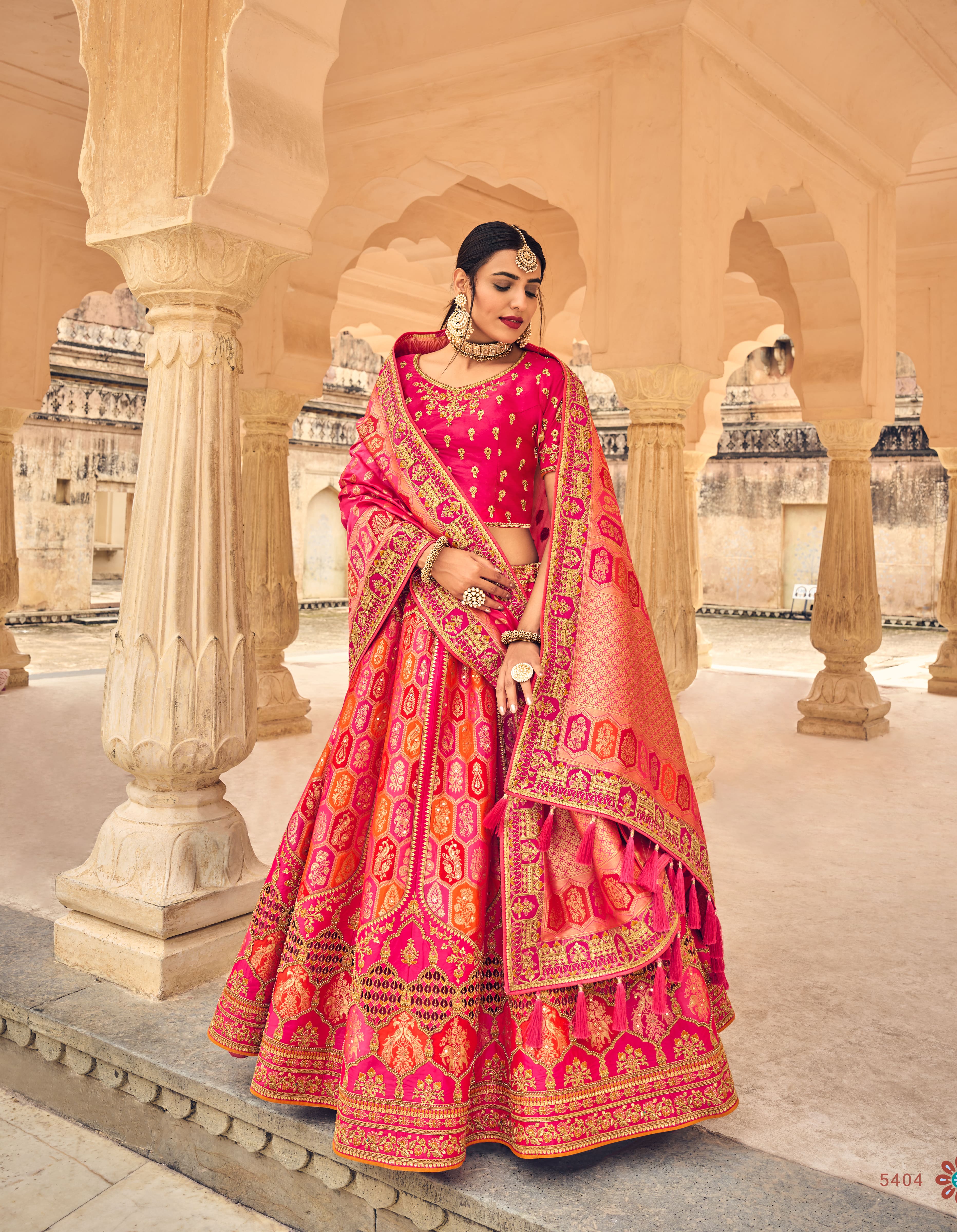 Rani Gazari Heavy Embroidered Hand Work Designer Silk Lehenga