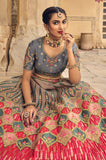 Rani Gazari Heavy Embroidered Hand Work With Cut Work Silk Semi-Stitched Designer Wedding Lehenga Choli 5412