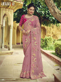 Sea Green Designer Traditional Satin Saree Heavy Embroidered Hand Work With Patch Work -5605