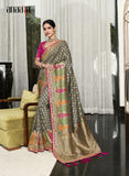 Grey Designer Traditional D Dola Saree Embroidered With Handwork Blouse - 5703