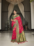 Cherry Green Designer Traditional D Dola Saree Embroidered With Handwork Blouse - 5707