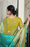 firozi colour saree