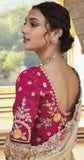 pink saree look
